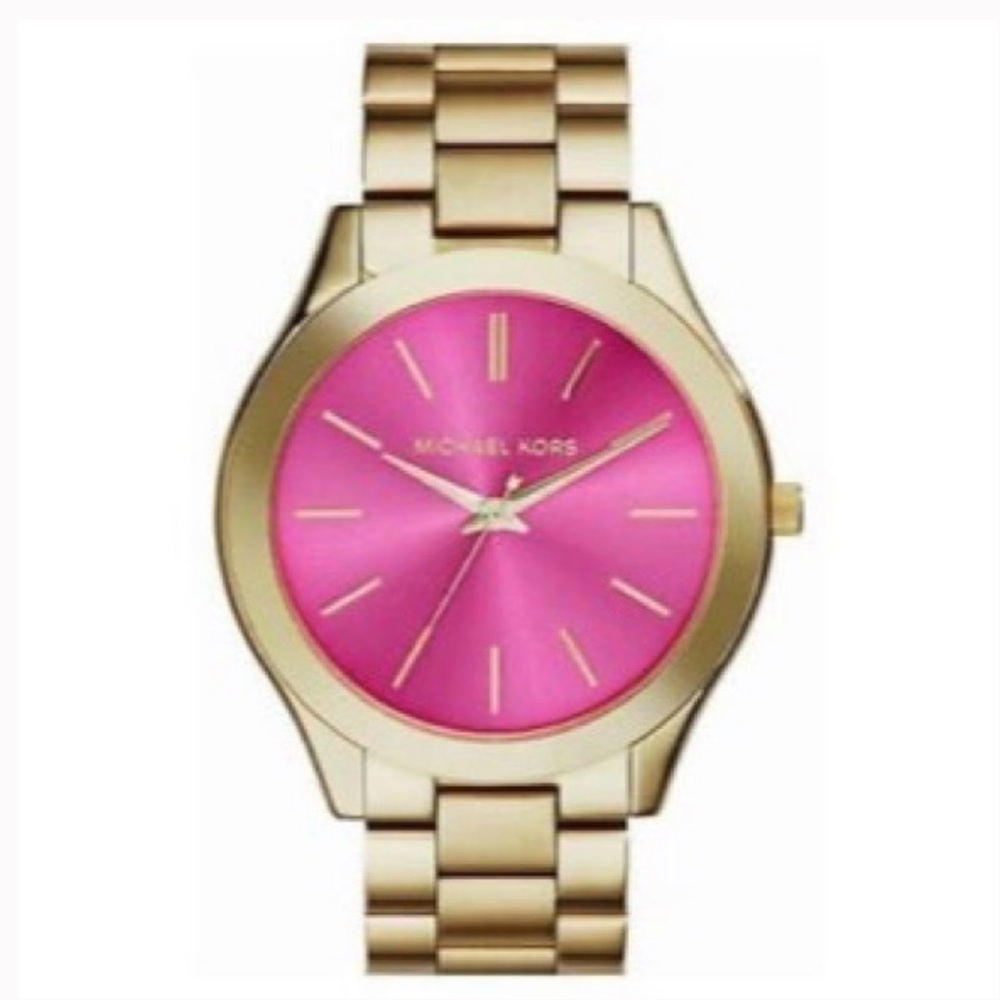Michael Kors pink and gold watch